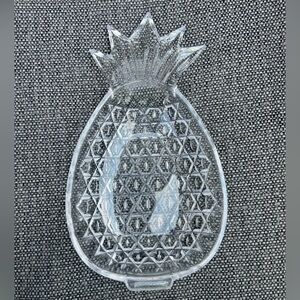 PINEAPPLE PLATTER Godinger Shannon lead crystal Serving Bowl Glass Plate Art